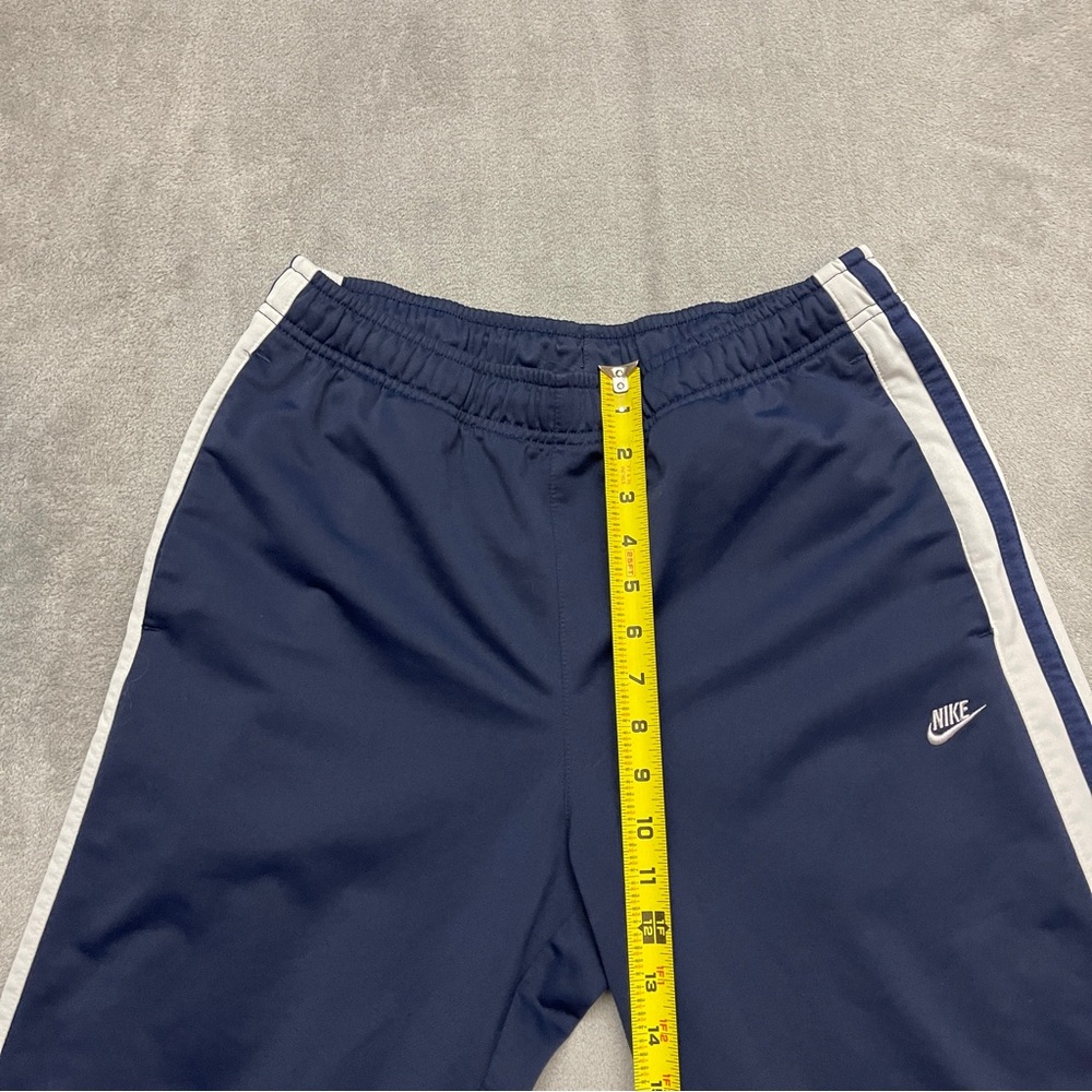 Vintage Nike Track Pants Mens M Blue Zip Cuffs Warm Up Y2K 90s Wide Leg Lined - Picture 7 of 14